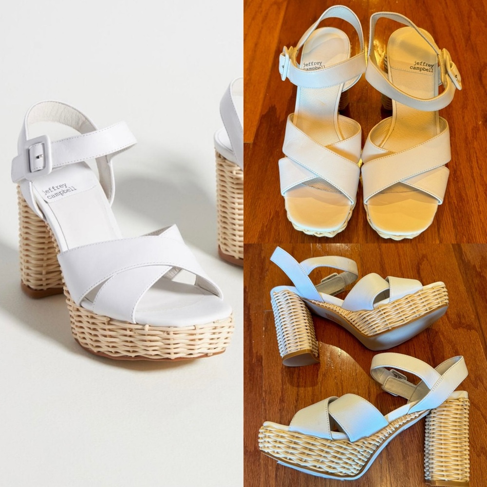 Jeffrey Campbell Amma Platform Sandals in White Women’s Size 7.5 New Without Box